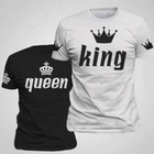 Couple T-Shirt Crown King And Queen Love Matching Summer Fashion Unisex Tee Tops
