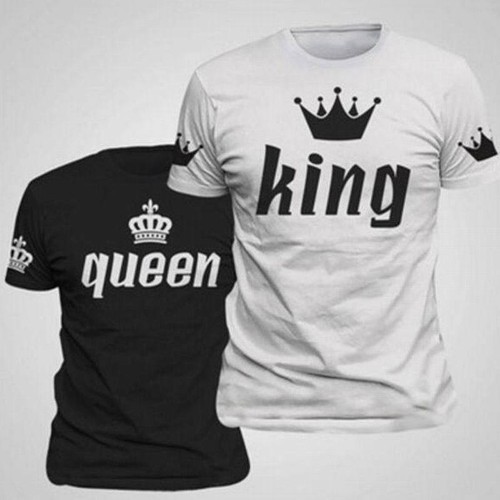 Top New Couple T-Shirt King And Queen 