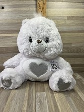 Care Bears 25th Anniversary TENDERHEART Bear White Plush Swarovski Crystal Eyes