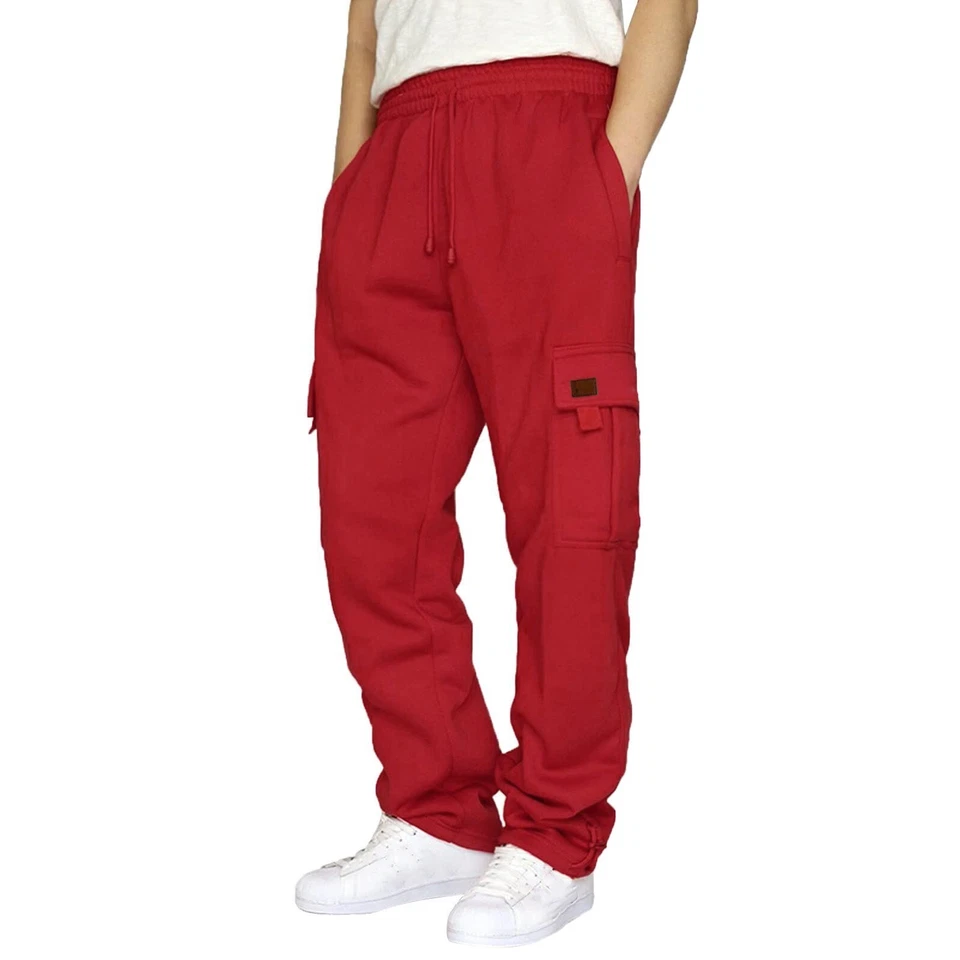 Pantalones de chándal para hombre cintura elástica jogger deportes correr cómodos 100 % algodón Foto 2 de 4