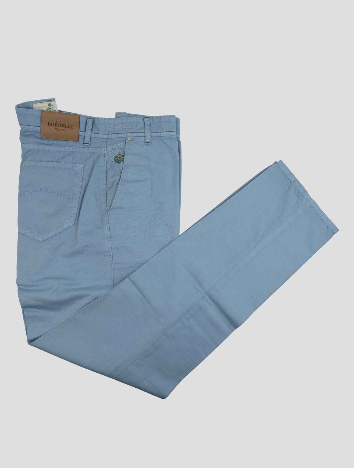 НОВЫЕ СВЕТЛО-ГОЛУБЫЕ БРЮКИ ИЗ ХЛОПКА И ЛЬНА LUIGI BORRELLI EA размер US 40 - EU 56 РАЗМЕР LBJZ23 44190₽