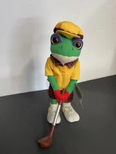 Vintage Duffers Bogey Frog Golfer Golf Plush 1997 Novelty Stuffed Animal 13"