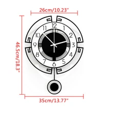 Acrylic Hanging Wall Clock Non Ticking Silent Pendulum Clock Cafes Decoration