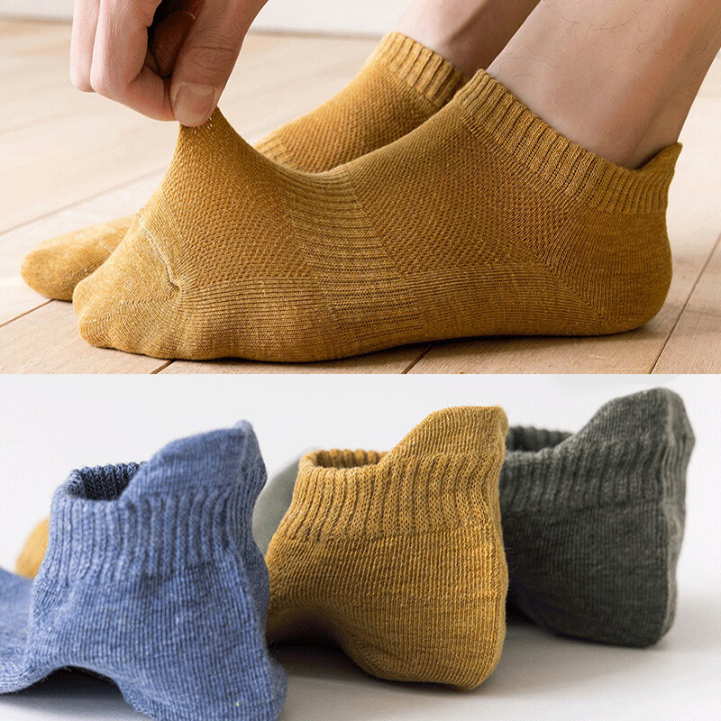 Men Ankle Boat Socks Cotton Absorbs Sweat Short Hosiery Leisure