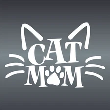 CAT MOM Vinyl Cute Car Minivan SUV Window Sticker Bumper Decal Cats Kitty Meow