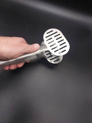 Edelstahl-Spatel-Zange – Doppelspatel Mit Schlitz Für Grill, Küche, Fisch & Pizza, 31 Cm
