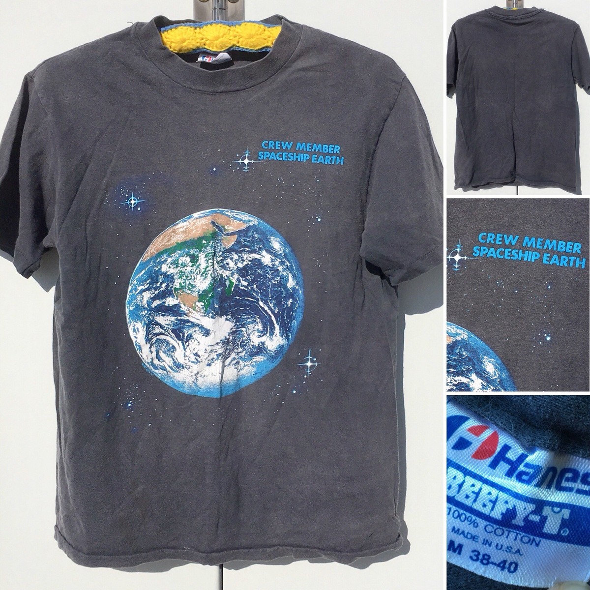 Vintage Crew Member Spaceship Earth T-Shirt Made In USA M 38-40 | eBay