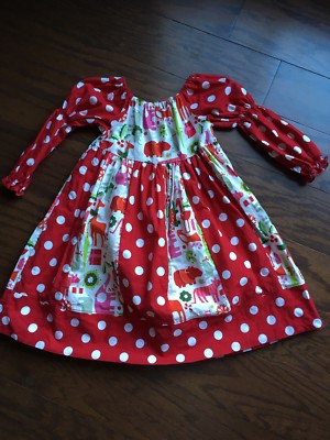 Girls Size 5 T Holiday / Christmas Dress Handmade From Etsy | eBay
