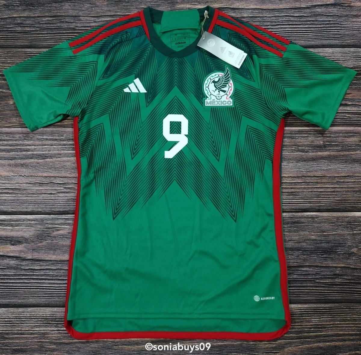 Adidas Men's RAUL Mexico Home Soccer Jersey, HD6899, Vivid Green