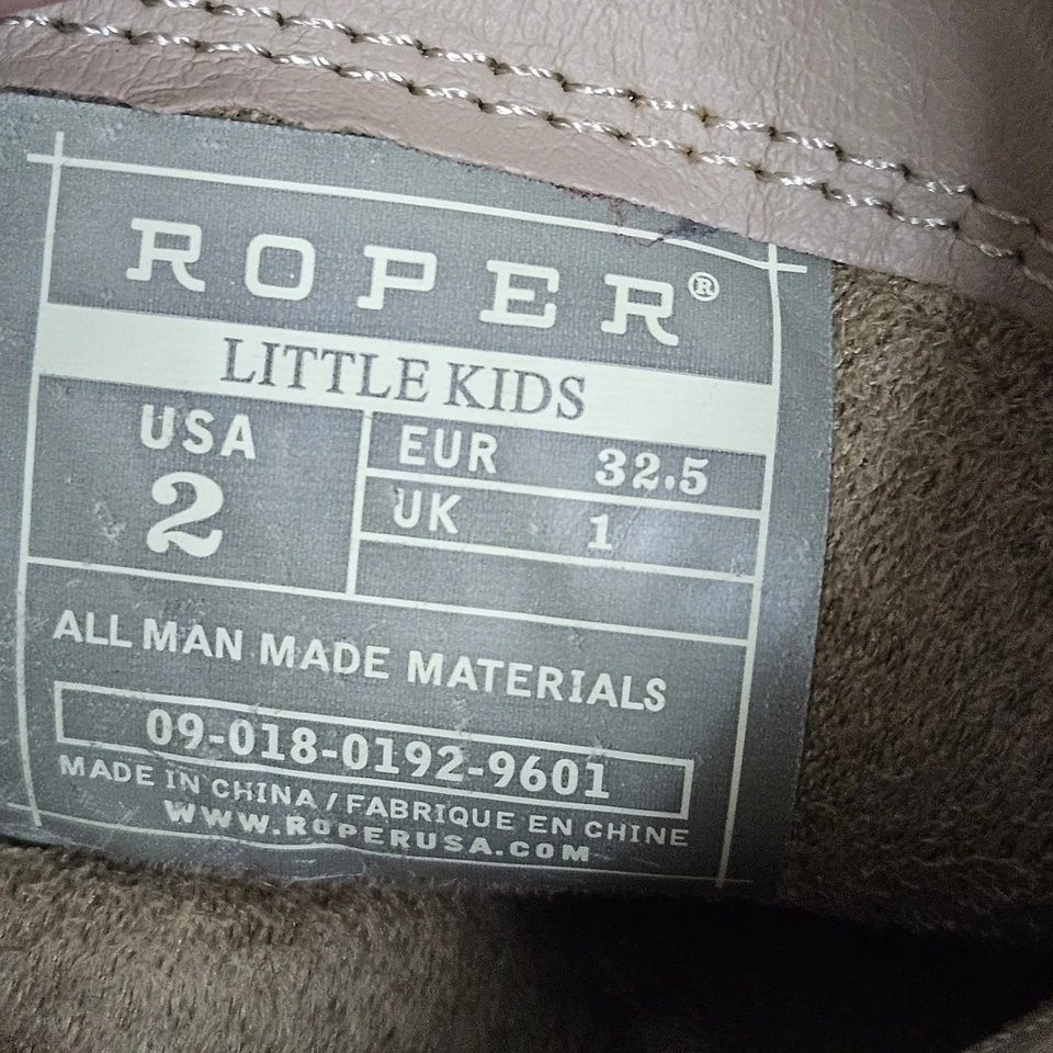 Botas vaqueras Roper Little Kids Western niños 2 dos tonos marrón bordado en muy buen estado Foto 2 de 4