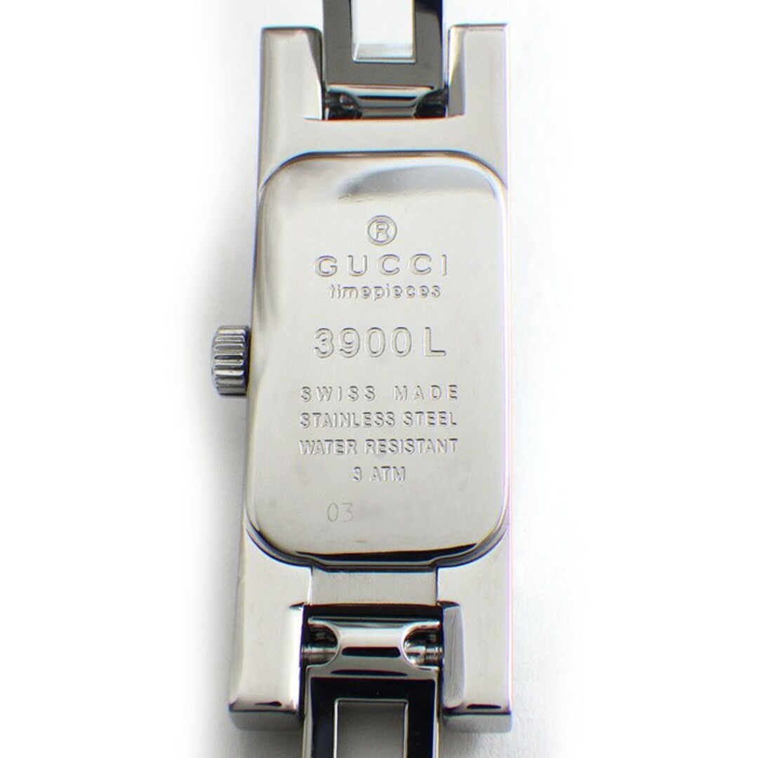 Gucci 3900L Women's Rectangular Gray Guilloche Di… - image 4
