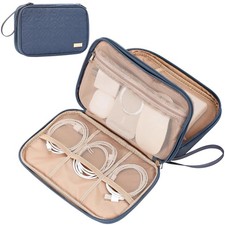 NISHEL Travel Cord Organizer Case, Double Layers Tech Electronic Bag