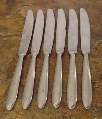 Hampton Bistro Set of 6 Dinner Knives Silversmiths Stainless Flatware Lot A
