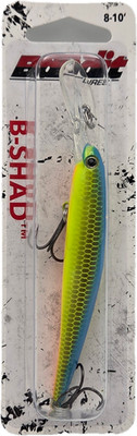 Bandit B-Shad 3.5'' 1/3 oz Chartreuse Blue Back Crankbait 10-20ft Troll Fishing