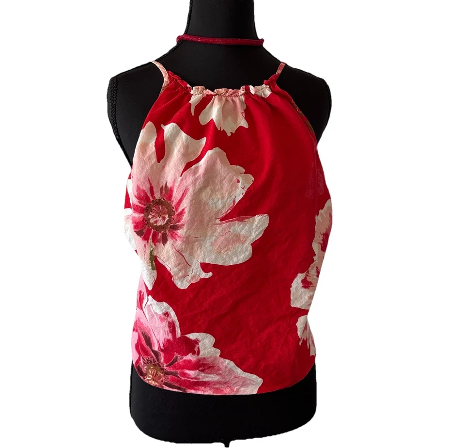 Camiseta sin mangas hawaiana Y2K Victoria’s Secret Cami Roja Coquette Resort Tropical M Foto 2 de 4