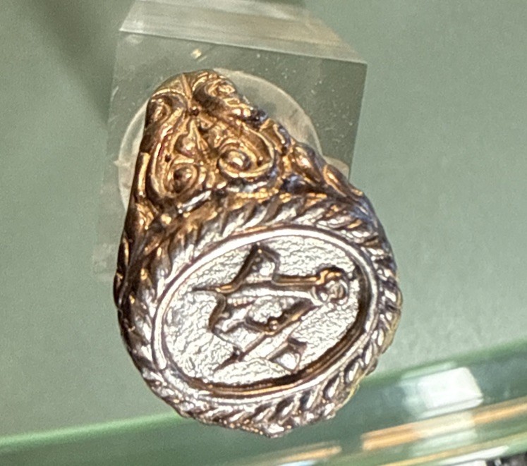 Men’s Solid Silver Masonic Style Ring Weight 7g S… - image 6