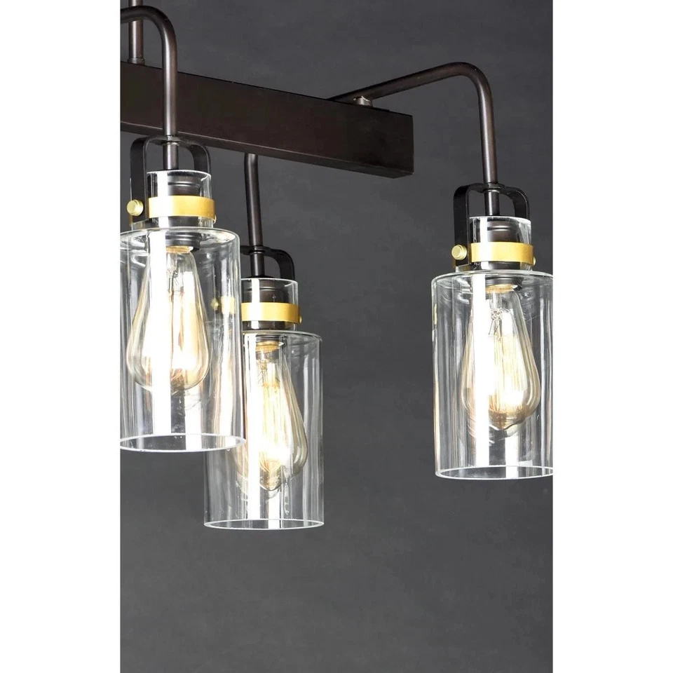 Luminária de teto pingente linear Maxim Lighting 30177CLBZGLD magnólia - Imagem 3 de 4