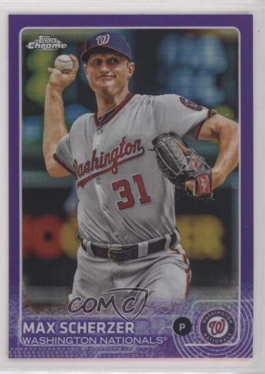 2015 Topps Chrome Purple Refractor 18/250 Max Scherzer #98 fo7