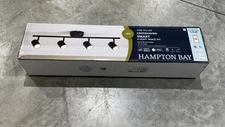 Hampton Bay Crosshaven 4 Light Smart Adjustable CCT LED Black Track Lighting Kit