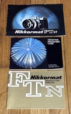 Nikkormat FTN Instruction Manual  Photo Guide  Sales Brochure Lot of 3-Books