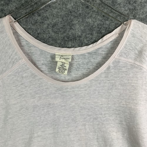 Andrea Jovine Shirt Womens Medium 100% Linen Crop Coastal Breathable Minimalist - Picture 2 of 13