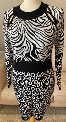 BODYFLIRT Boutique Stylisches Bleistift Damen Kleid Gr 36/38 Schwarz Weiß Rolli