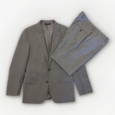 Brooks Brothers 39R Vitale Barberis Canonico 2 Piece Suit Merino Wool Gray 38W