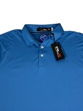 RLX Ralph Lauren Wicking Performance Blue Golf Polo Shirt Men s Large 95