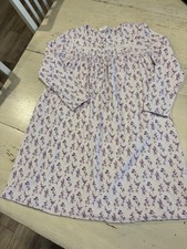 Eileen West Nightgown Womens Small White Purple Floral Long Sleeve Cotton