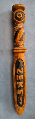 Antique Hand Carved Wooden Tribal Letter Opener, Possible Wooden Dagger, Phurba?