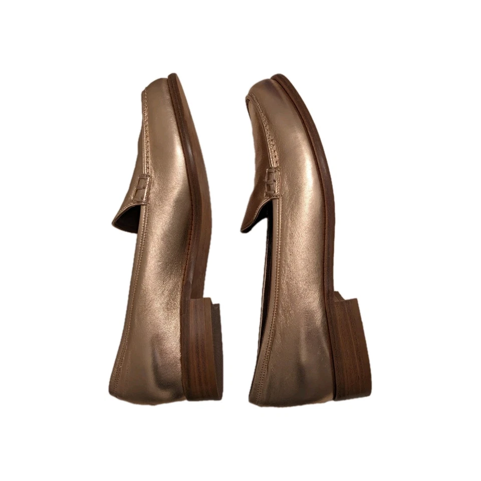 Mocasines Blakie Tabitha Simmons oro rosa metalizado cuero napa talla 7,5 Foto 2 de 4