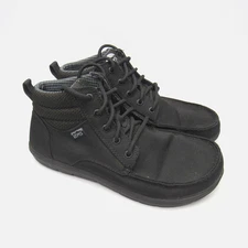 Lems Boulder Boot Mid Men 10 Womens 11.5 Jet Black Canvas Lace-Up - RUNS SMALL