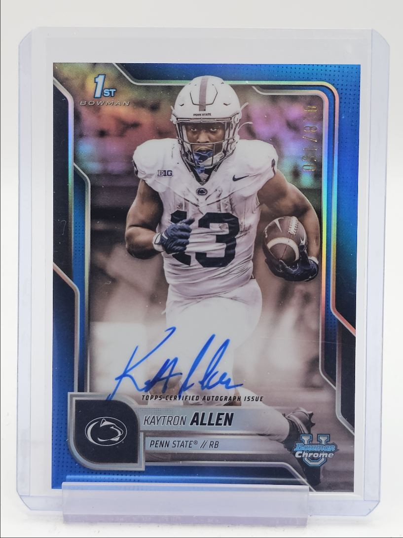 KAYTRON ALLEN 2025 BOWMAN U CHROME 1ST BLUE REFRACTOR AUTO /150 Q2264