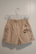 RARE Vintage Rugrats Nickelodeon Kids Khaki Cargo Shorts Sz 7/8 Viacom 1999