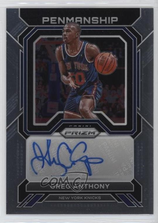 2022-23 Panini Prizm Penmanship Greg Anthony #PNM-GAN Auto d4v
