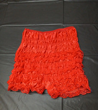 Vintage Red Lace Ruffle Square Dance Bloomers Size XS-M Stretch Pettipants