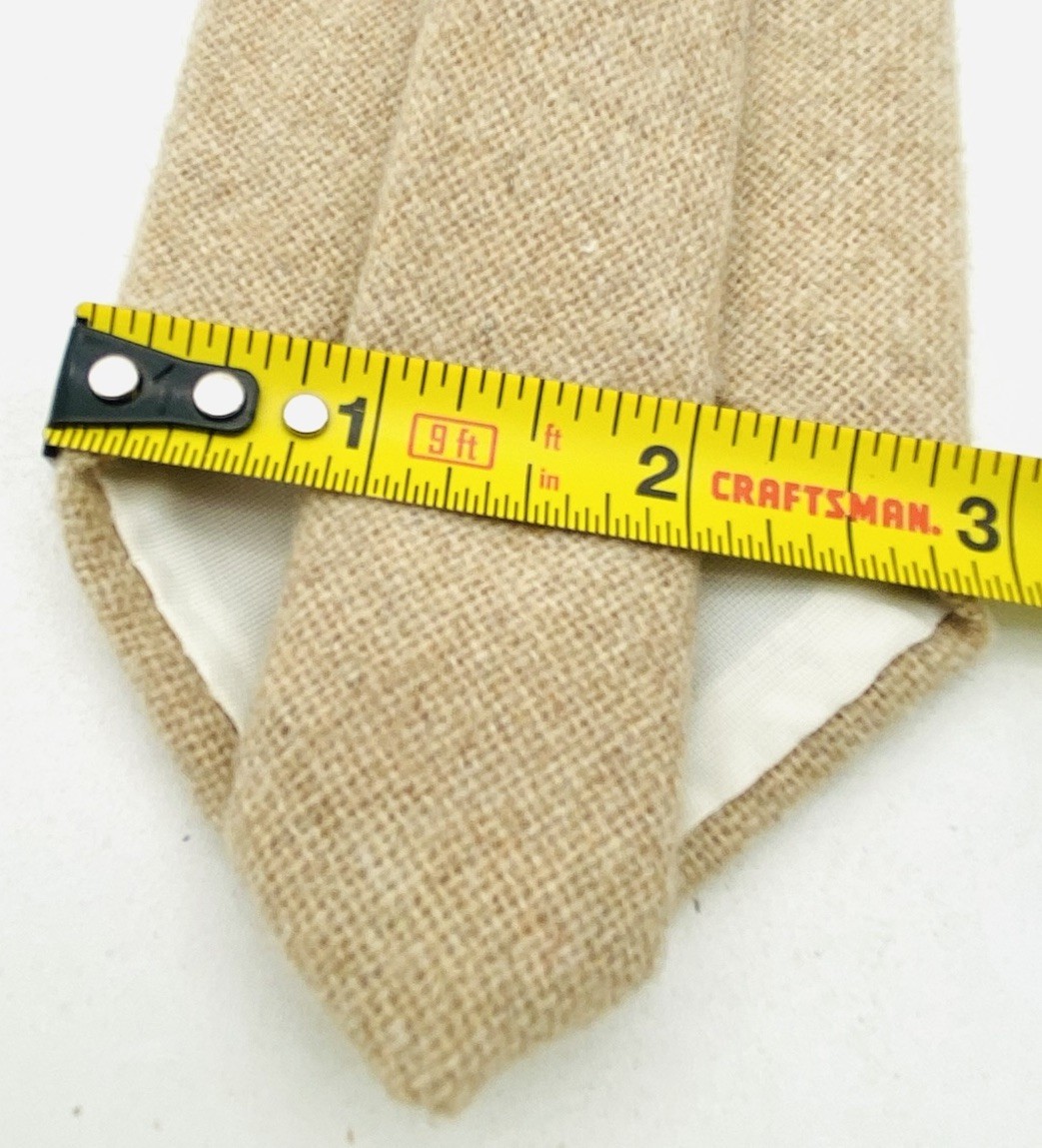 Vtg Etienne Aigner / Maas Brothers Men’s Ivory Necktie 1970’s WPL 2555  56” X 3” View 6