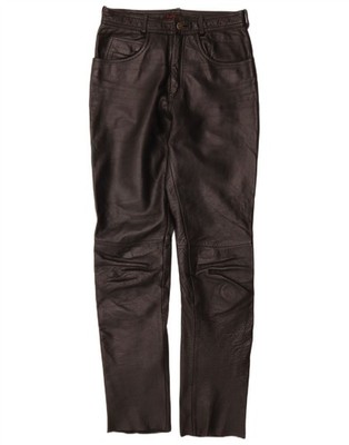 Linus Damen Slim Lederhose W29 L33 Schwarz Leder CO03