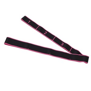 8 Section Bande d'exercice élastique pour stretching et yoga rose