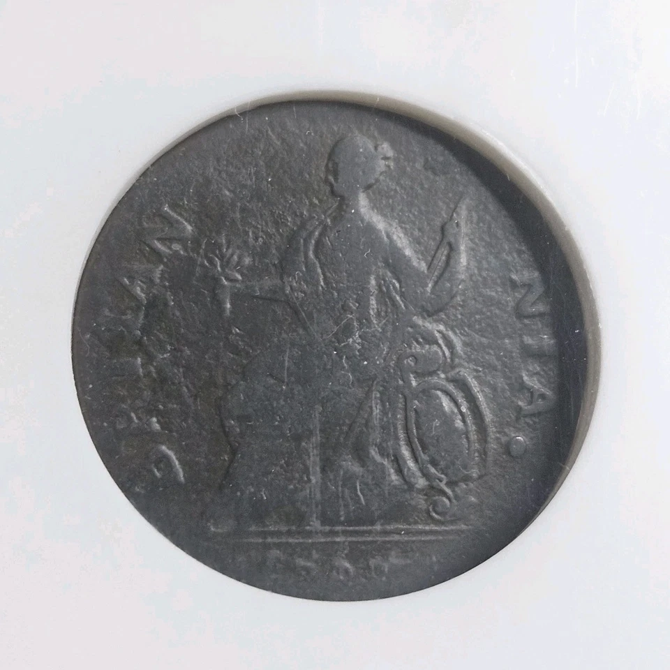 1787 V 17-87A R-2 NGC VF 25 Very Fine Machin's Mills Colonial Copper Coin EAC - Image 4 of 4