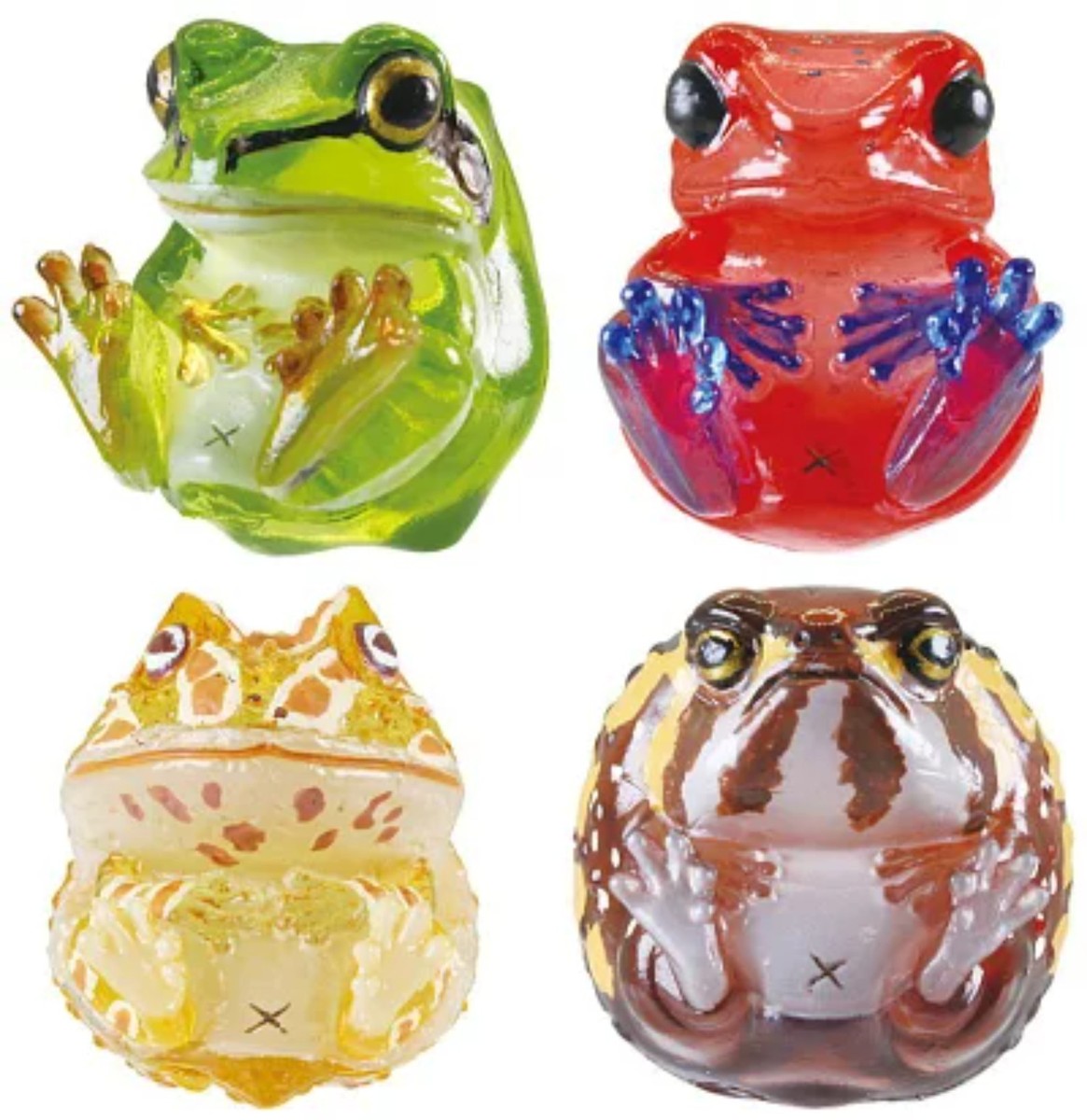 アクセサリー coma frog Round Frog Clear Mascot Keychain Capsule Toy 4 Types Comp Set