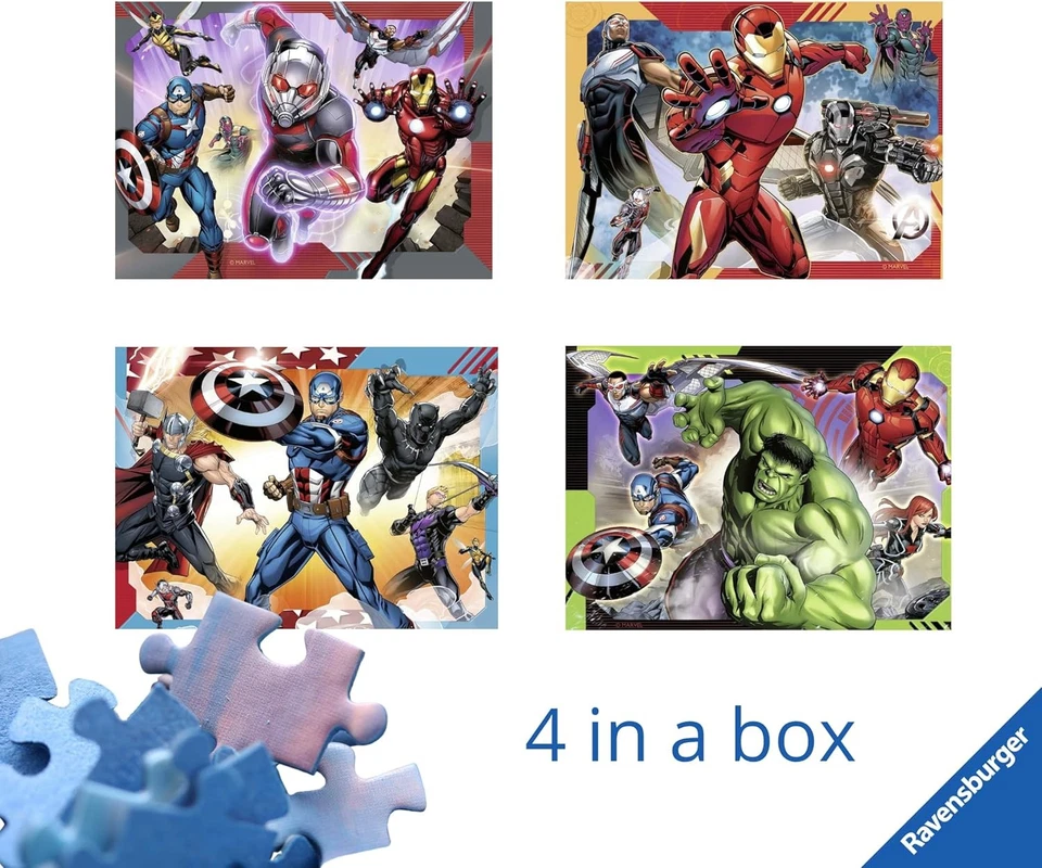 Ravensburger - Puzzles Marvel Avengers A 4 Pack | Puzzle Bambini 3 Anni In Su | - Immagine 3 di 4