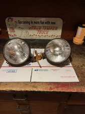 1940s Vintage King Bee 100-101 Sealed Beam G. E Headlights Pair Original Patina 1940s Vintage King Bee 100-101 Sealed Beam G. E Headlights Pair Original Patina