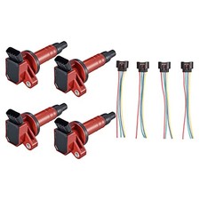 Set of 4 Direct Ignition Coil Pack with Connector Wiring Harness Compatible