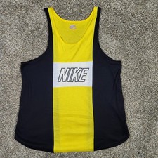 Vtg 80s Nike Spellout Mesh Gym Running Singlet Tank Top L USA Made