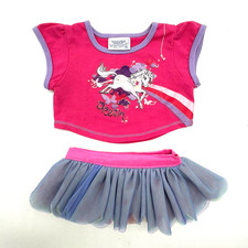 Build A Bear Unicorn Dream Rainbow Top Tulle Tutu Skirt Teddy Clothes Outfit