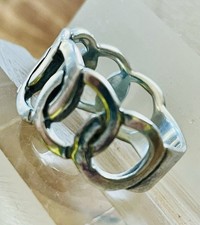 Massiver Vintage Ketten-Ring | 925 Sterlingsilber | Gr. 56 | Klassisches Design