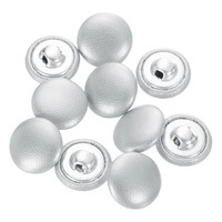 10 Stk Pu-LederknöPfe 15Mm Rund Alu FüR Diy, Silber