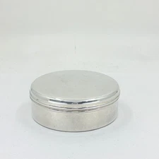 Vintage Tiffany and Co. Hinged Round Sterling Box NO Monogram 3"