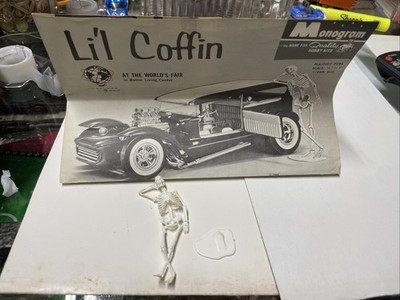 Vtg 1964 Monogram LI L COFFIN Manual And Skeleton Figure Only Model Kit